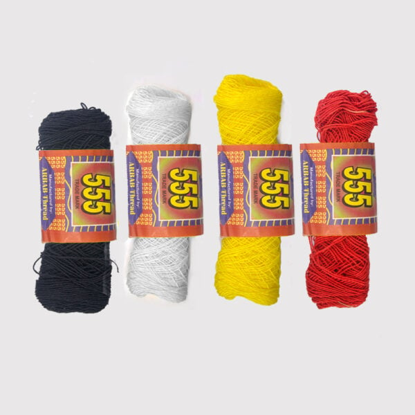 Cotton Thread - Red-white-yellow-black- color - 555 Thread