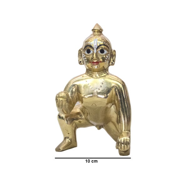 Laddoo Gopal - 7 No. / 6.5"  Brass Laddu Gopal Murti - Laddu Gopal Pure Pital Brass Laddoo Gopal To worship - Image 3