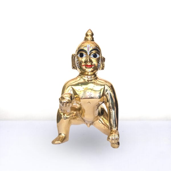 Laddoo Gopal - 8 No. / 7.8" Brass Laddu Gopal Murti - Laddu Gopal Pure Pital Brass Laddoo Gopal To worship