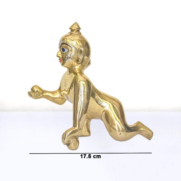 Laddoo Gopal - 8 No. / 7.8" Brass Laddu Gopal Murti - Laddu Gopal Pure Pital Brass Laddoo Gopal To worship - Image 3