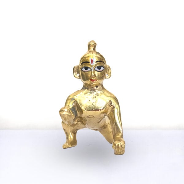 Laddoo Gopal - 4 No. / 4" Brass Laddu Gopal Murti - Laddu Gopal Pure Pital Brass Laddoo Gopal To worship