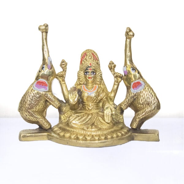 Tela Lakshmi - 5" Bras Tela Laxmi Mata Murti - Pure Pital Brass Tela Lakshmi Mata Murti