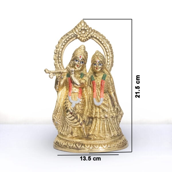 Radha Krishna - 8.5" Brass Radha Krishna Murti - Pure Pital Brass Radha Krishna To worship - Image 2