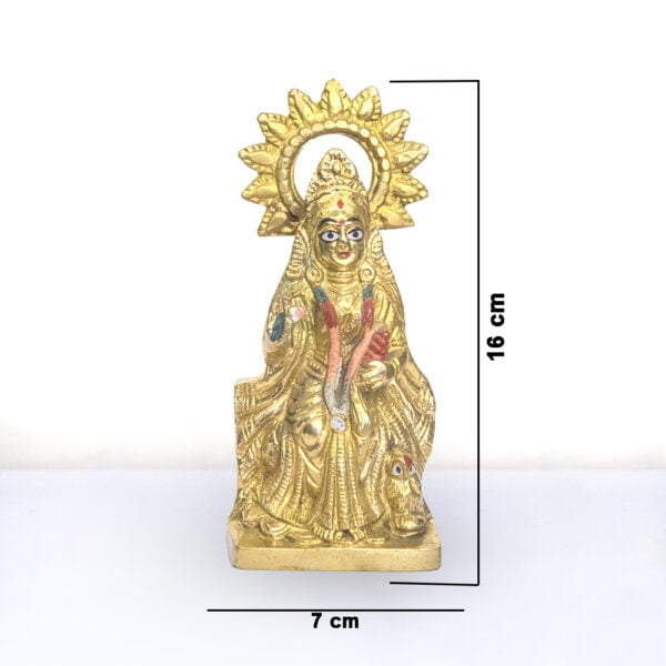 Maa Lakshmi - 6.5" Pittal - Brass Laxmi Mata Murti - Pure Pital Brass Lakshmi Mata Murti - Image 2