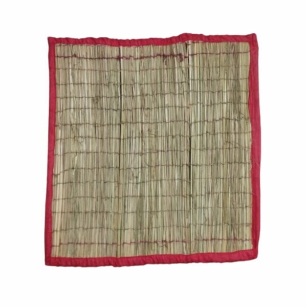 Kushasan - Kush Asan Made with Vaidic Process Using Original Kush Grass , Jute Rope , And Red Chelli Cloth