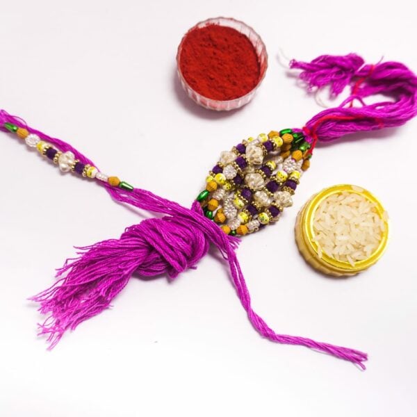 Amazing- Multi Colour Beads Rakhi- Handcrafted Premium Rakhi -Set of 10 pieces - Image 2