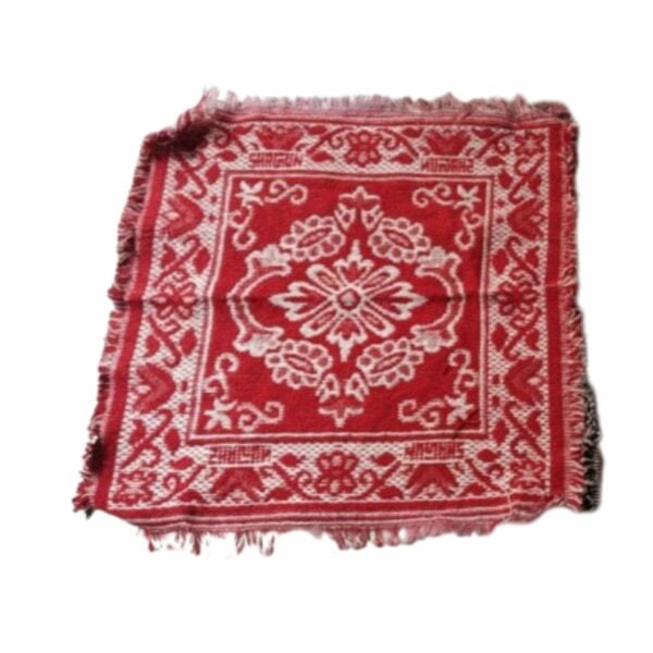 Pure Cotton - Red Color - Pooja Asan 20"×20" - Image 2