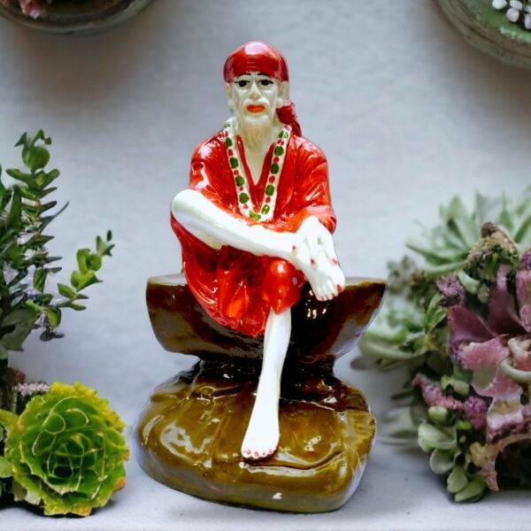 Sai Baba - Hand Crafted Pure Marble Dust Sculpture/Idol/Murti - 8 inch murti - Image 2