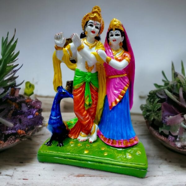 Radha Krishna Pariwar - Marble Dust Bigraha - 21 Cm - Image 2