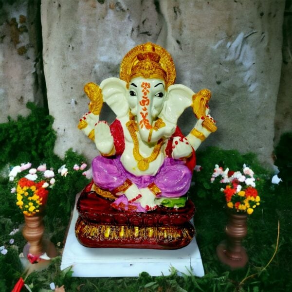 Shree Ganesha Holy Marble Dust Murthy/Idol - 10 Cm - Image 3