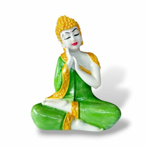 Lord Buddha - Hand Crafted - Marble Dust Idol - 15 Cm