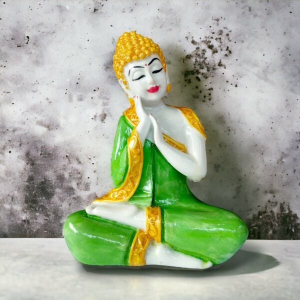 Lord Buddha - Hand Crafted - Marble Dust Idol - 15 Cm - Image 2