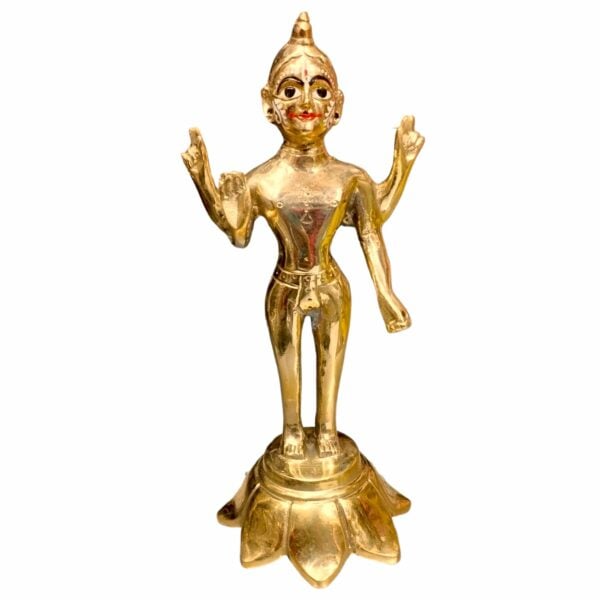 Pure Brass Bishnu Ji - Mayapuri Narayan Ji Murti - 11 × 5.5 inch size approx