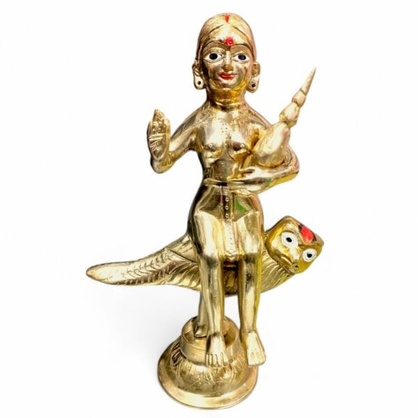 Pure Brass Lakshmi Ji Murti - With Bahan - 11 × 6.5 inch size approx