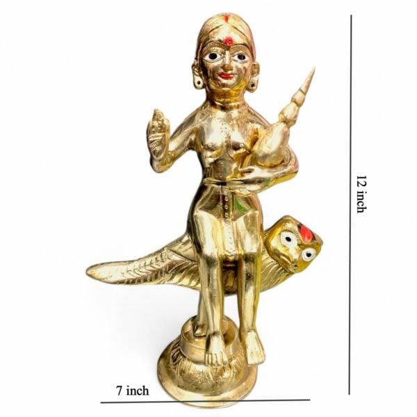 Pure Brass Lakshmi Ji Murti - With Bahan - 11 × 6.5 inch size approx - Image 2