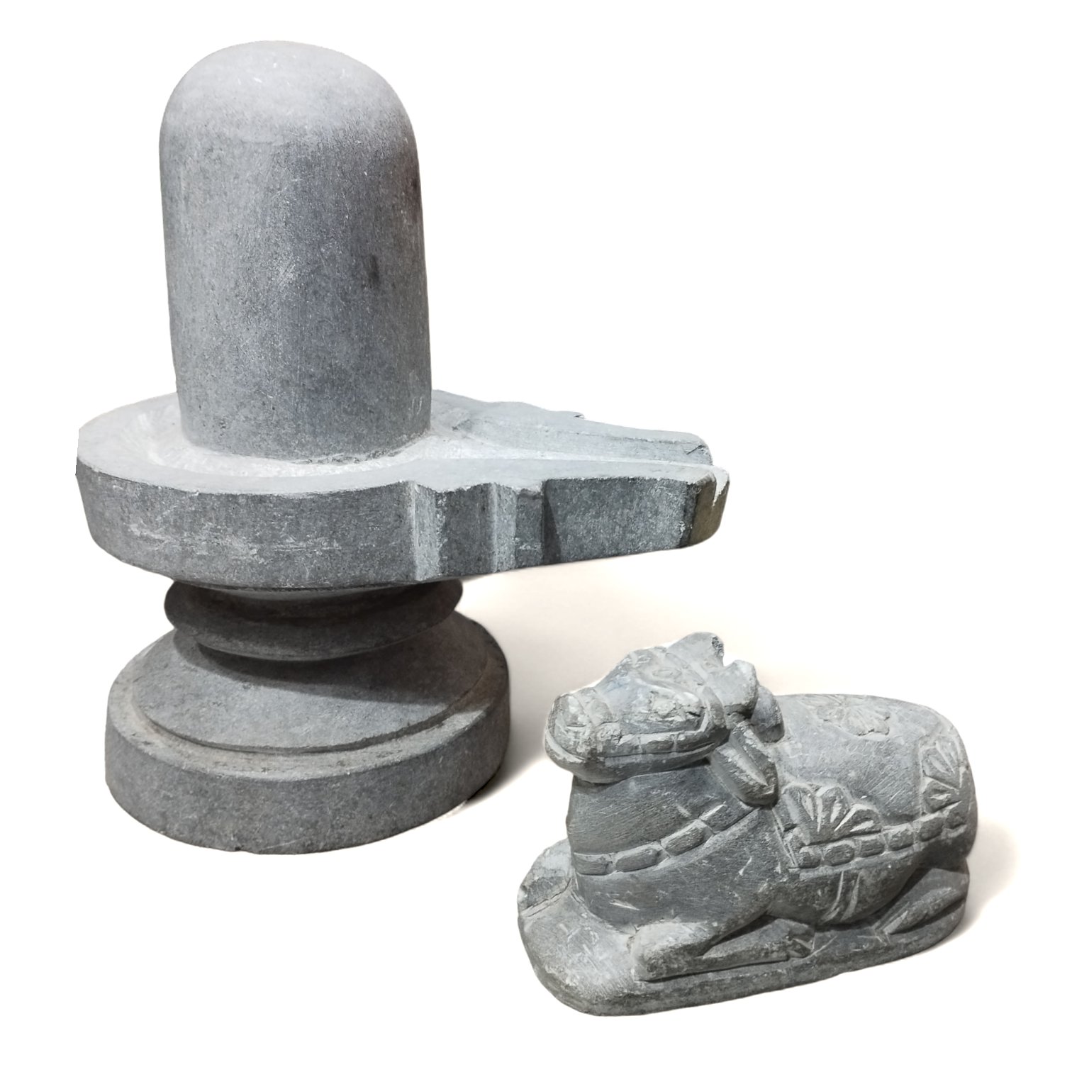 Original Athizay Stone Shiva Lingam And Nandi Set - 8 No - 8.5 inch ...