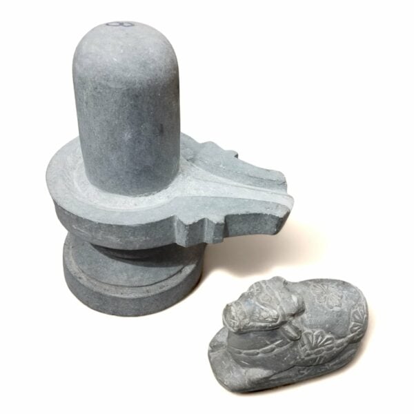 Original Athizay Stone Shiva Lingam And Nandi Set - 4 No - 4.5 inch height Shiva Lingam and 3 inch Long Nandi Bhagaban - Image 2