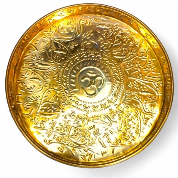 Brass Chalon - 14 inch approx (Diameter) - Fancy Brass Boron Dala - Brass Tokri - Brass Keeper Tray - Crafts Create Brass Circular Tray, Brass Tray, Brass dala, Chalon, Brass Sieve,