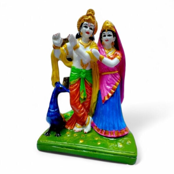 Radha Krishna Pariwar - Marble Dust Bigraha - 21 Cm