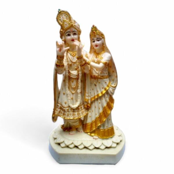 Radha krishna Bigraha - 14 inch approx- Radha Krishana Jodi - Pure Marble Finished - Marble Dust Sculpture - For Worship