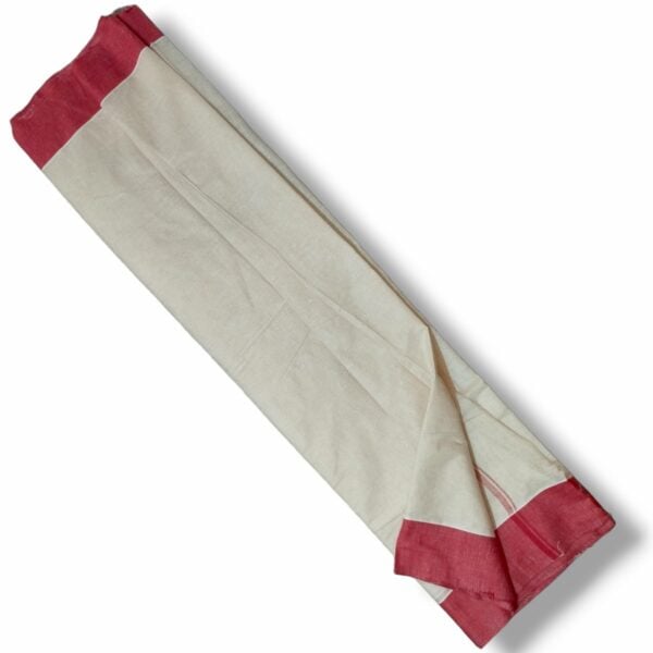 Kora Dhoti / Koda Dhoti - 100% Pure Cotton White Dhoti / kapda- For Wearing or Arpan In Puja - Image 2