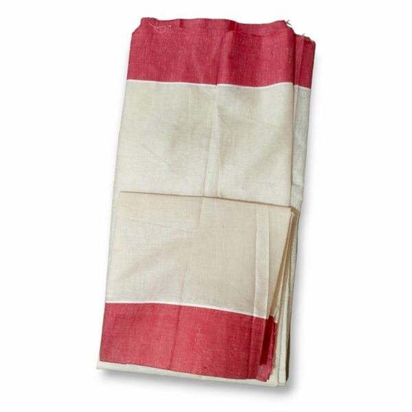 Kora Saree / Koda Saree - 100% Pure Cotton White Saree / kapda- For Wearing or Arpan In Puja - Image 2