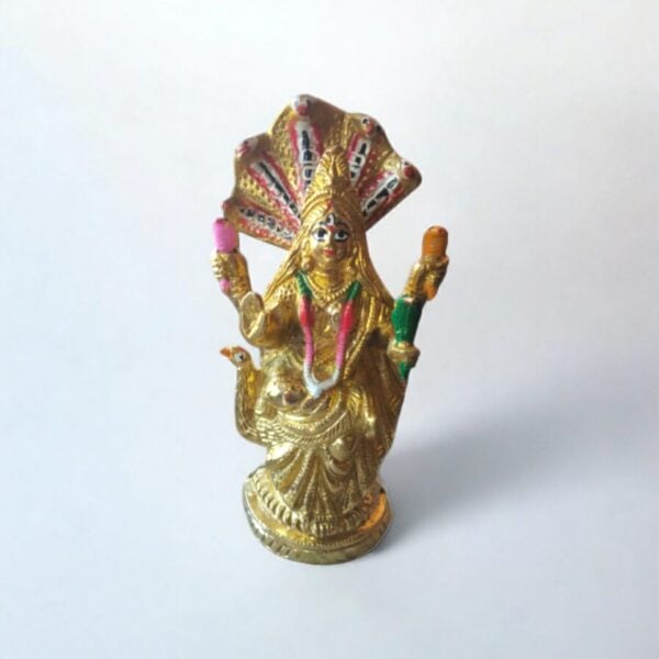 Maa Manasha - 7" Brass Bengali Maa Manasa Murti - Pure Pital Brass Maa Manasha Murti