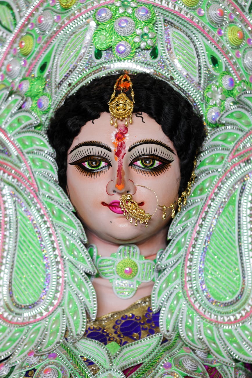 durga puja hindu goddess image close up photo