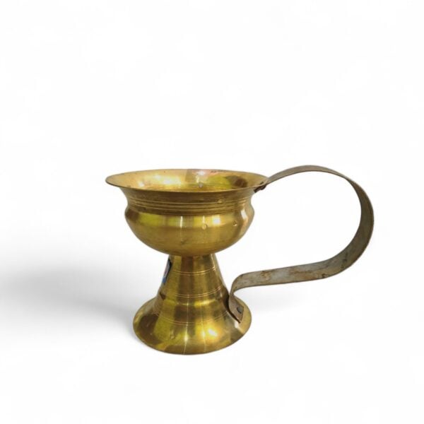 Brass Dhoop Dani - Pure Pittal Dhunuchi - Dhoopkal Gosa - Arati Deepak Brass Table Diya - 5 × 5.5 " / 4 NO / Small Size Dhoop Dani