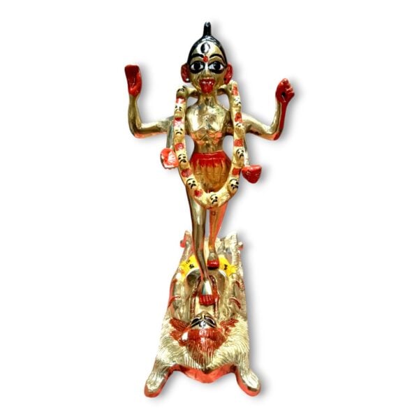 Pure Brass Dakshina Maa Kali Murti - 9.5" × 4.5" Pure Brass Dakshina Maa Kali Murti - Dakhina Kali Mata Murti For House,Mandir e.t.c