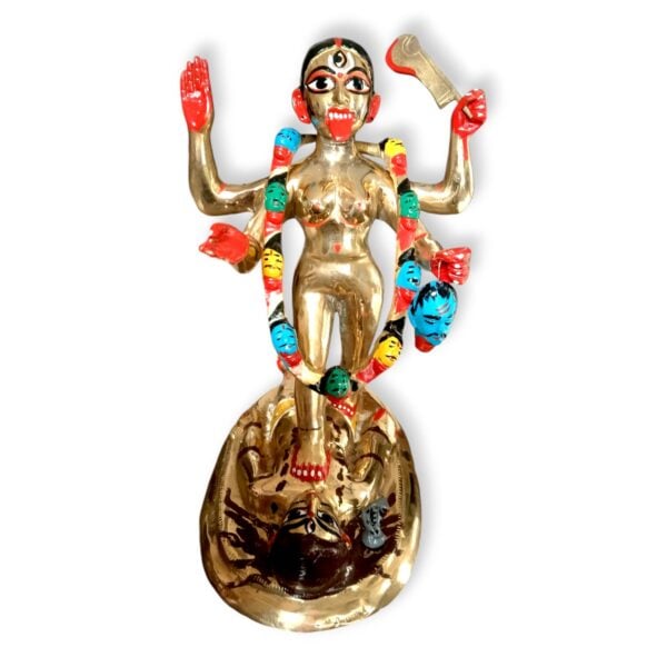 Pure Brass Dakshina Maa Kali Murti - 13" × 8.5" approx - Pure Brass Dakshina Maa Kali Murti - Dakhina Kali Mata Murti For House,Mandir e.t.c - Image 2