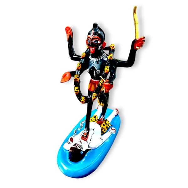 Pure Brass - Black Painted Dakshina Maa Kali Murti - 9.5" × 4.5" and 2.5 kg approx- Black Coloured Pure Brass Dakshina Maa Kali Murti - Dakhina Kali Mata Murti For House,Mandir e.t.c