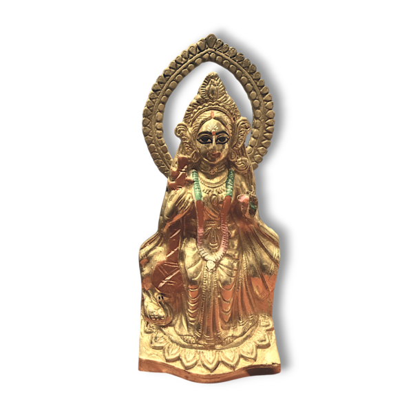 Maa Saraswati - 11" × 5" Brass Saraswati Mata Chanch Murti - Pure Pital Brass Saraswati Mata Murti - Image 2