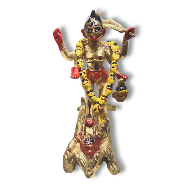 Pure Brass Dakshina Maa Kali Murti - 6.5" × 5" Pure Brass Dakshina Maa Kali Murti - Dakhina Kali Mata Murti For House,Mandir e.t.c